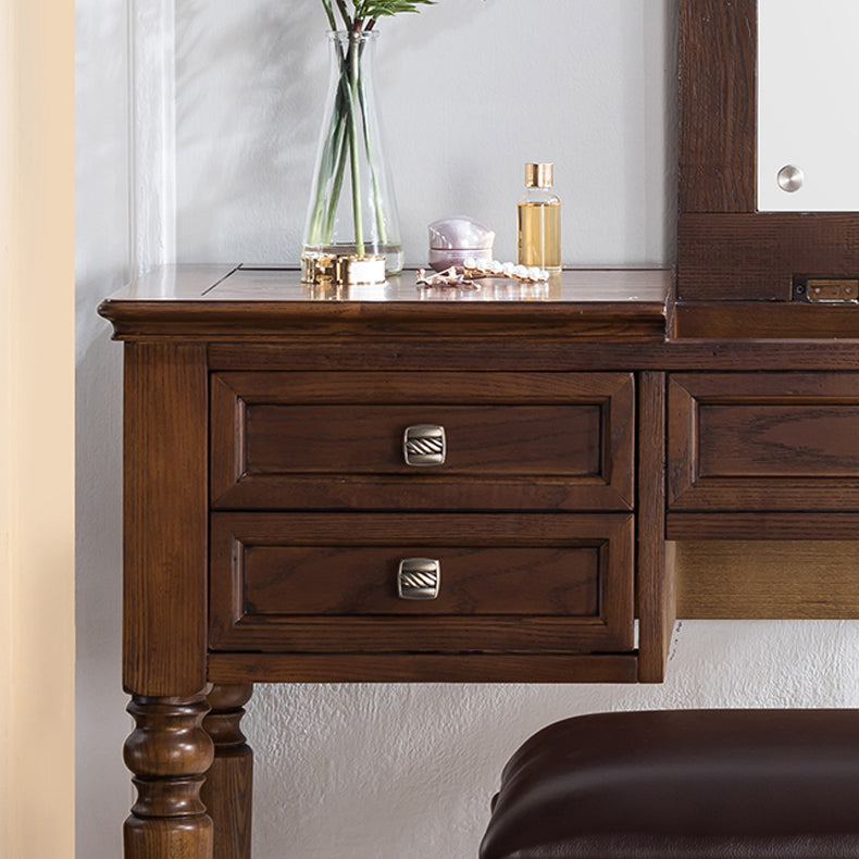 30,7 "Altezza 2-Drawer marrone in legno in legno in legno in legno Specchio Makeup Vanity