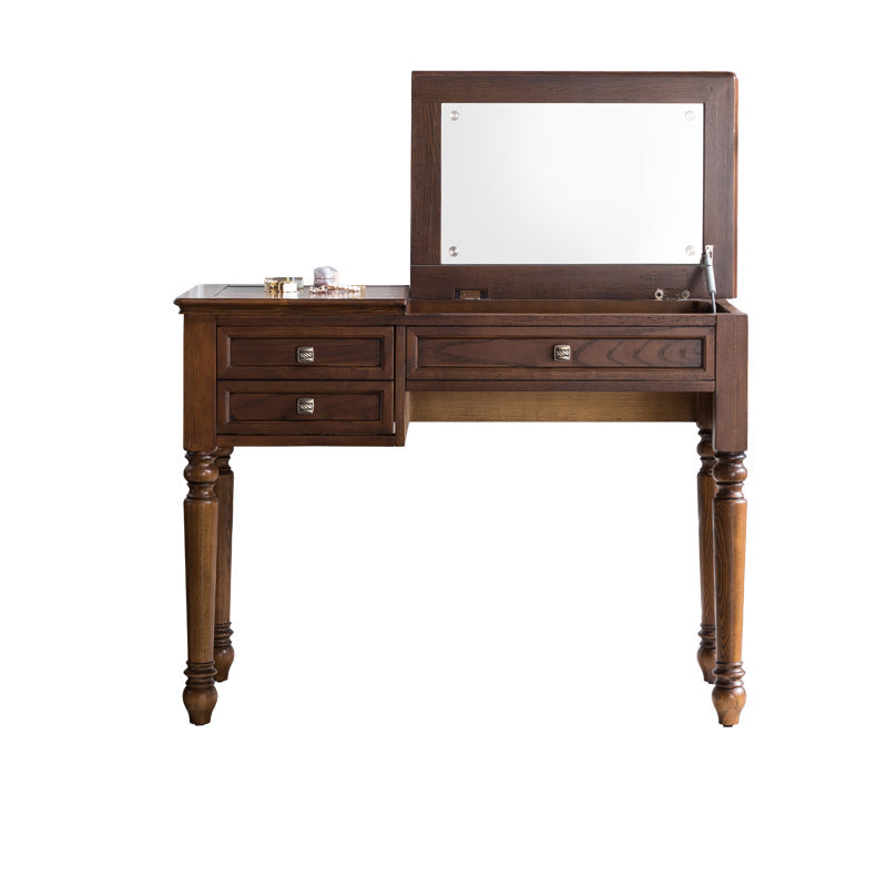 30,7 "Altezza 2-Drawer marrone in legno in legno in legno in legno Specchio Makeup Vanity