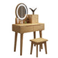 Scandinavian Vanity Makeup Table Set Rubberwood Dressing Table Stool Set Clearhalo 'Bedroom Furniture' 'furn' 'furn_makeup_vanities' 'Furniture' 'Makeup Vanities' 'makeup_vanities' 6412122