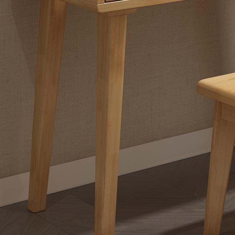 Scandinavian Vanity Makeup Table Set Rubberwood Dressing Table Stool Set Clearhalo 'Bedroom Furniture' 'furn' 'furn_makeup_vanities' 'Furniture' 'Makeup Vanities' 'makeup_vanities' 6412123