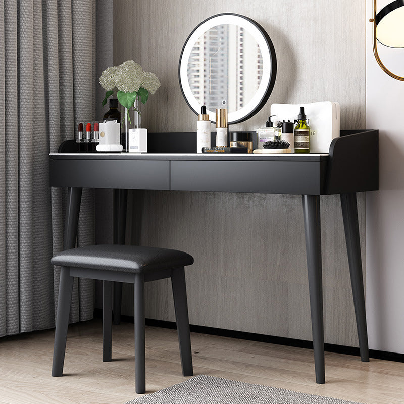 Stone Top Makeup Table with 2 Drawers 15.74" Wide Vanity Tables Clearhalo 'Bedroom Furniture' 'furn' 'furn_makeup_vanities' 'Furniture' 'Makeup Vanities' 'makeup_vanities' 6412139