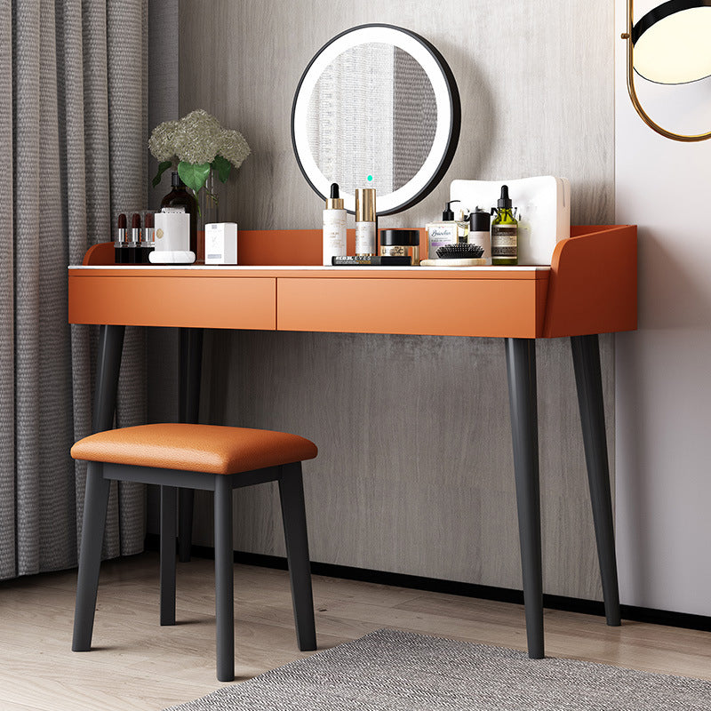 Stone Top Makeup Table with 2 Drawers 15.74" Wide Vanity Tables Clearhalo 'Bedroom Furniture' 'furn' 'furn_makeup_vanities' 'Furniture' 'Makeup Vanities' 'makeup_vanities' 6412143