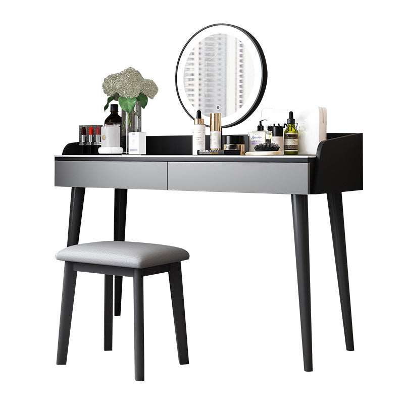Stone Top Makeup Table with 2 Drawers 15.74" Wide Vanity Tables Clearhalo 'Bedroom Furniture' 'furn' 'furn_makeup_vanities' 'Furniture' 'Makeup Vanities' 'makeup_vanities' 6412145