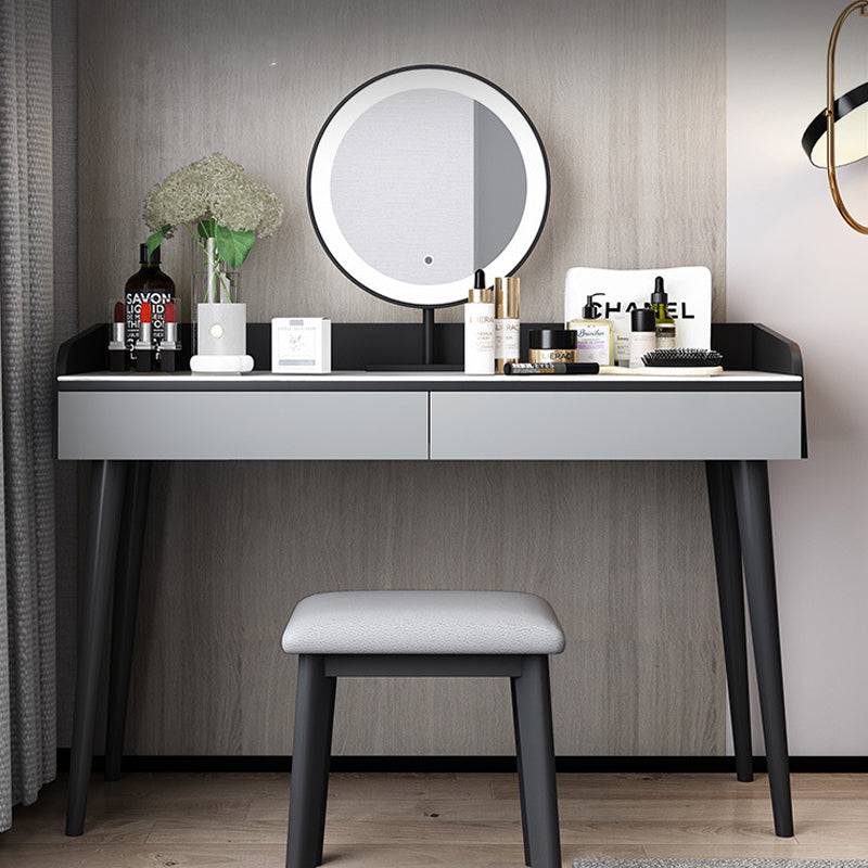 Stone Top Makeup Table with 2 Drawers 15.74" Wide Vanity Tables Clearhalo 'Bedroom Furniture' 'furn' 'furn_makeup_vanities' 'Furniture' 'Makeup Vanities' 'makeup_vanities' 6412153