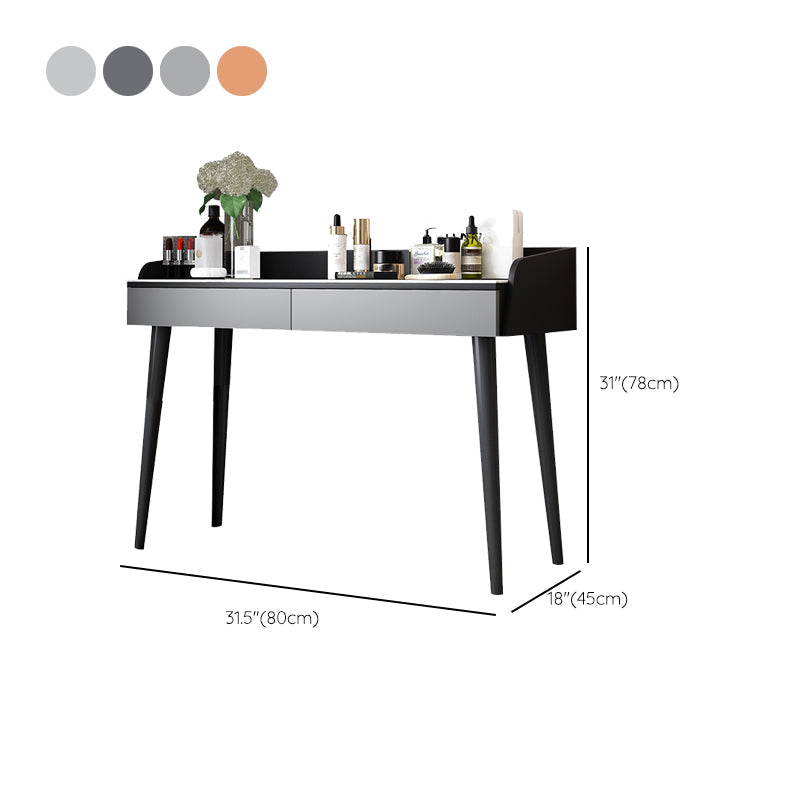 Stone Top Makeup Table with 2 Drawers 15.74" Wide Vanity Tables Clearhalo 'Bedroom Furniture' 'furn' 'furn_makeup_vanities' 'Furniture' 'Makeup Vanities' 'makeup_vanities' 6412156