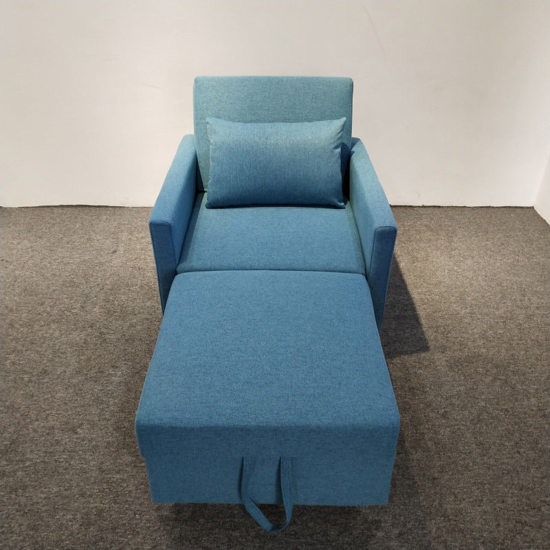 Modern Green Convertible Sofa Cushion Back Foldable Futon Chairs Blue Clearhalo 'furn' 'furn_futons' 'Furniture' 'Futons & Daybeds' 'Futons' 'Living Room Furniture' 6412251