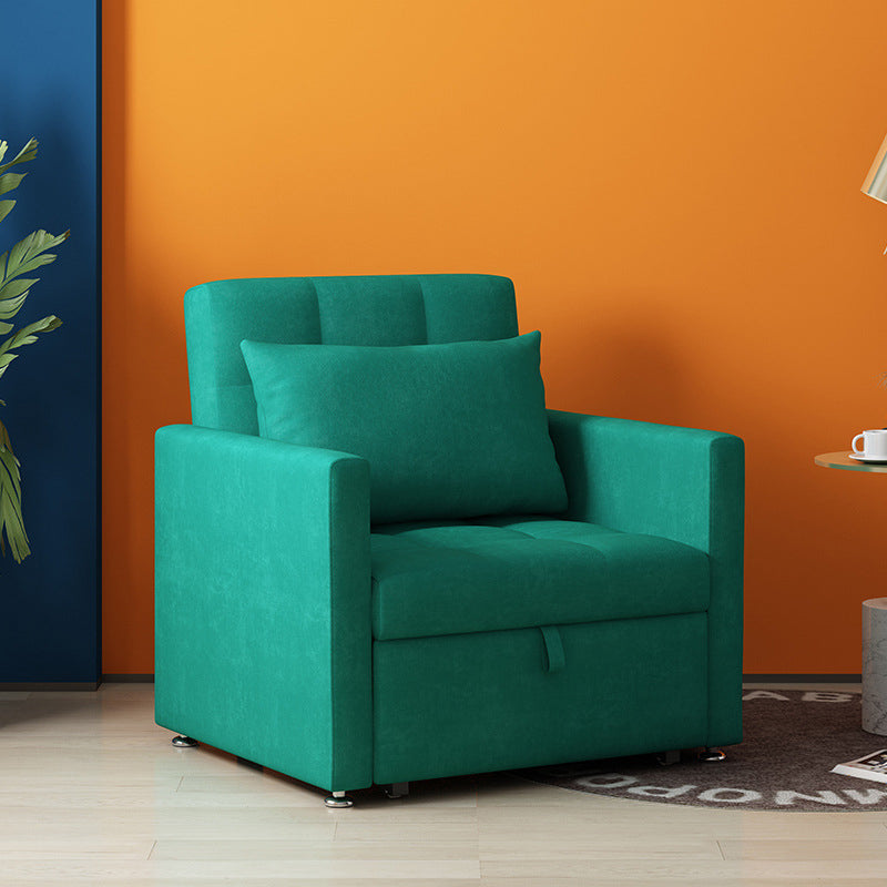 Modern Green Convertible Sofa Cushion Back Foldable Futon Chairs Green Clearhalo 'furn' 'furn_futons' 'Furniture' 'Futons & Daybeds' 'Futons' 'Living Room Furniture' 6412252