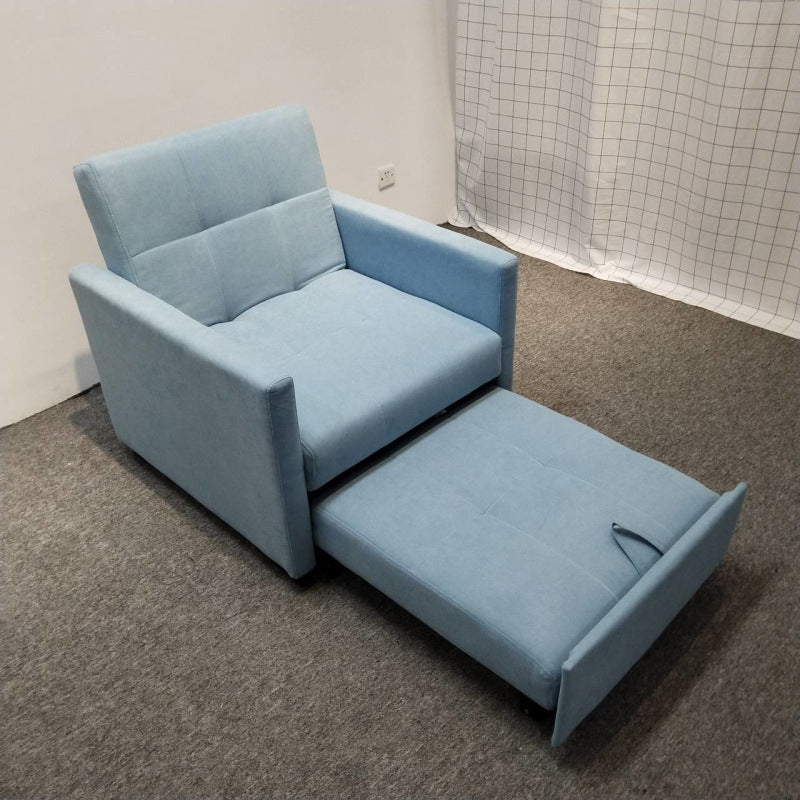 Modern Green Convertible Sofa Cushion Back Foldable Futon Chairs Sky Blue Clearhalo 'furn' 'furn_futons' 'Furniture' 'Futons & Daybeds' 'Futons' 'Living Room Furniture' 6412254