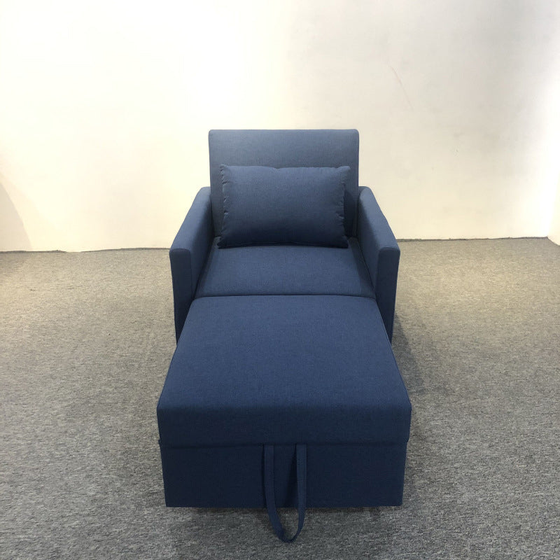 Modern Green Convertible Sofa Cushion Back Foldable Futon Chairs Dark Blue Clearhalo 'furn' 'furn_futons' 'Furniture' 'Futons & Daybeds' 'Futons' 'Living Room Furniture' 6412256