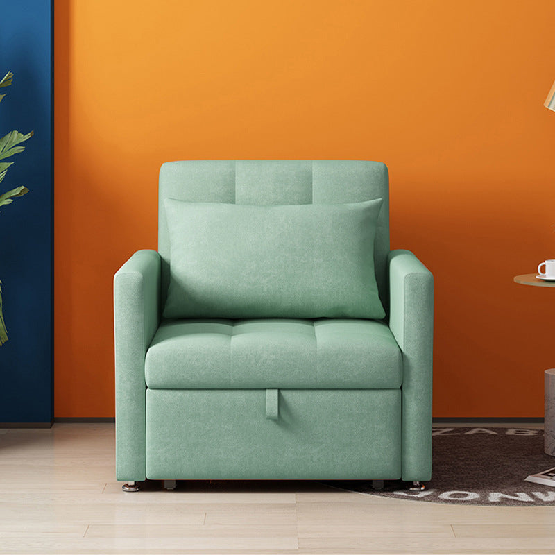 Modern Green Convertible Sofa Cushion Back Foldable Futon Chairs Light Green Clearhalo 'furn' 'furn_futons' 'Furniture' 'Futons & Daybeds' 'Futons' 'Living Room Furniture' 6412260