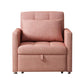 Modern Green Convertible Sofa Cushion Back Foldable Futon Chairs Pink Sponge Clearhalo 'furn' 'furn_futons' 'Furniture' 'Futons & Daybeds' 'Futons' 'Living Room Furniture' 6412262