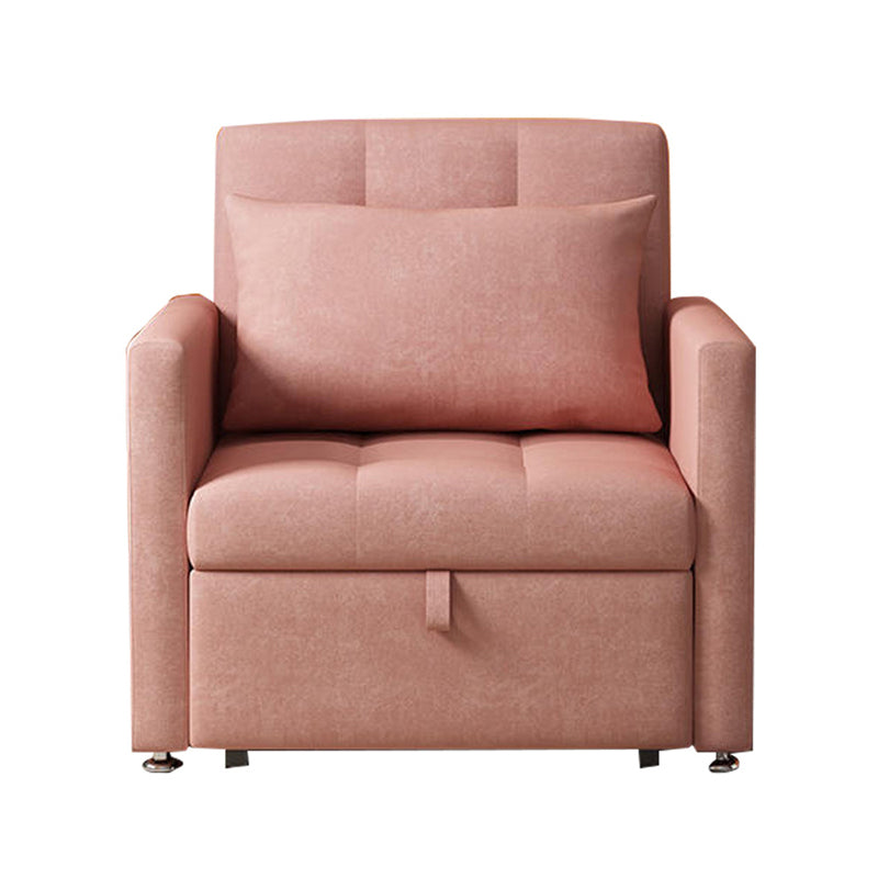 Modern Green Convertible Sofa Cushion Back Foldable Futon Chairs Pink Sponge Clearhalo 'furn' 'furn_futons' 'Furniture' 'Futons & Daybeds' 'Futons' 'Living Room Furniture' 6412262