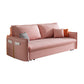 Pink Pillow Back Loveseat Foldable Sleeper Sofa with Storage