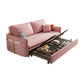 Pink Pillow Back Loveseat Foldable Sleeper Sofa with Storage