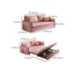 Pink Pillow Back Loveseat Foldable Sleeper Sofa with Storage