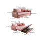 Pink Pillow Back Loveseat Foldable Sleeper Sofa with Storage