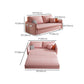 Pink Pillow Back Loveseat Foldable Sleeper Sofa with Storage