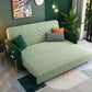 Green Cushion Back Loveseat Foldable Sleeper Sofa with Storage