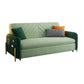 Green Cushion Back Loveseat Foldable Sleeper Sofa with Storage