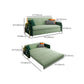 Green Cushion Back Loveseat Foldable Sleeper Sofa with Storage