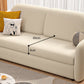 Beige Cushion Back Futon Foldable Pillow Included Sleeper Sofa Clearhalo 'furn' 'furn_futons' 'Furniture' 'Futons & Daybeds' 'Futons' 'Living Room Furniture' 6412400