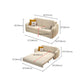 Beige Cushion Back Futon Foldable Pillow Included Sleeper Sofa Clearhalo 'furn' 'furn_futons' 'Furniture' 'Futons & Daybeds' 'Futons' 'Living Room Furniture' 6412405
