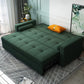 Square Arms Futon Foldable Pillow Included Sleeper Sofa with Storage