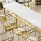 Rectangular Bar-height Table White Wood Top Pub Table with Metal Base Clearhalo 'Bar Furniture' 'Bar Tables' 'bar_tables' 'furn' 'furn_bar_tables' 'Furniture' 'Kitchen & Dining Furniture' 6412535