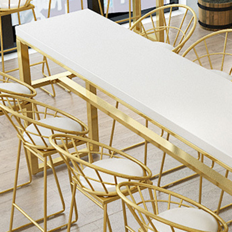 Rectangular Bar-height Table White Wood Top Pub Table with Metal Base Clearhalo 'Bar Furniture' 'Bar Tables' 'bar_tables' 'furn' 'furn_bar_tables' 'Furniture' 'Kitchen & Dining Furniture' 6412535