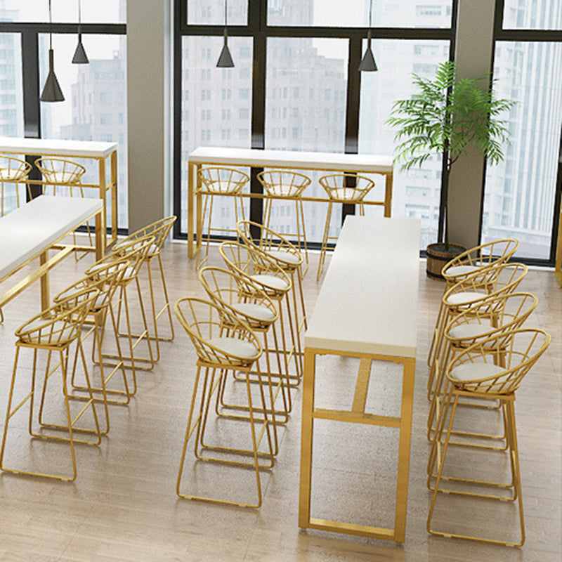 Rectangular Bar-height Table White Wood Top Pub Table with Metal Base Clearhalo 'Bar Furniture' 'Bar Tables' 'bar_tables' 'furn' 'furn_bar_tables' 'Furniture' 'Kitchen & Dining Furniture' 6412537