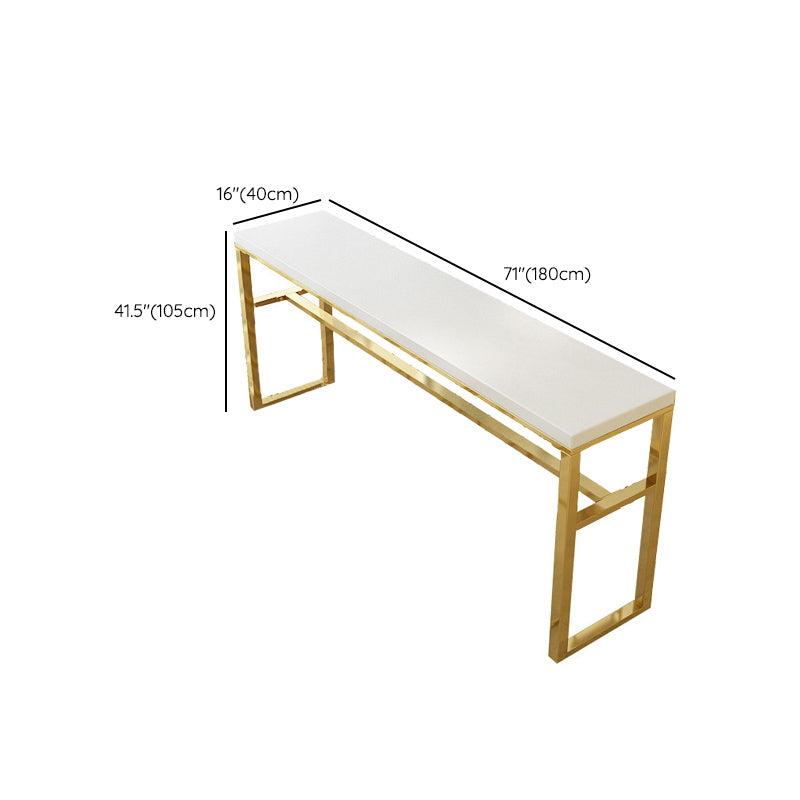 Rectangular Bar-height Table White Wood Top Pub Table with Metal Base Clearhalo 'Bar Furniture' 'Bar Tables' 'bar_tables' 'furn' 'furn_bar_tables' 'Furniture' 'Kitchen & Dining Furniture' 6412539