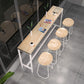 Rectangular Bar-height Table Wood Top Pub Table with White Base 86.6"L x 15.7"W x 41.3"H Without Chairs Clearhalo 'Bar Furniture' 'Bar Tables' 'bar_tables' 'furn' 'furn_bar_tables' 'Furniture' 'Kitchen & Dining Furniture' 6412579