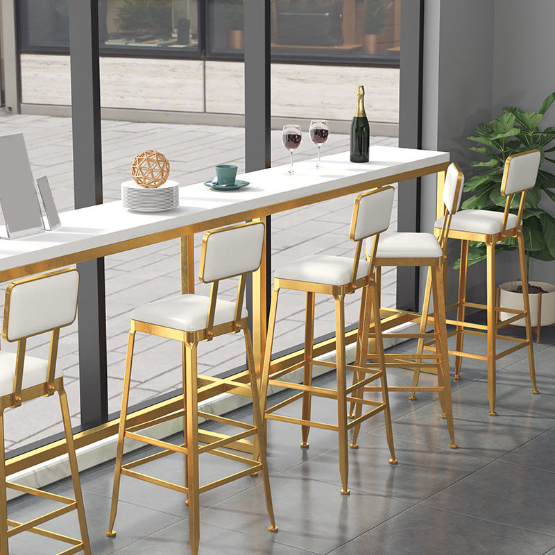 Rectangular Bar-height Table Wood Top Pub Table with Gold Base Clearhalo 'Bar Furniture' 'Bar Tables' 'bar_tables' 'furn' 'furn_bar_tables' 'Furniture' 'Kitchen & Dining Furniture' 6412593