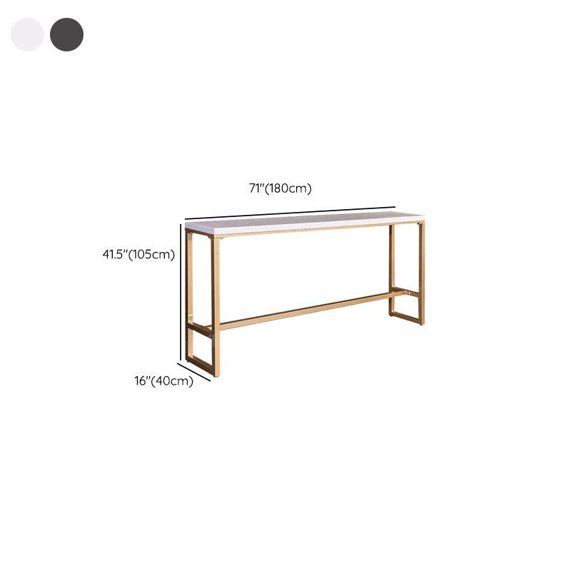 Rectangular Bar-height Table Wood Top Pub Table with Gold Base Clearhalo 'Bar Furniture' 'Bar Tables' 'bar_tables' 'furn' 'furn_bar_tables' 'Furniture' 'Kitchen & Dining Furniture' 6412603