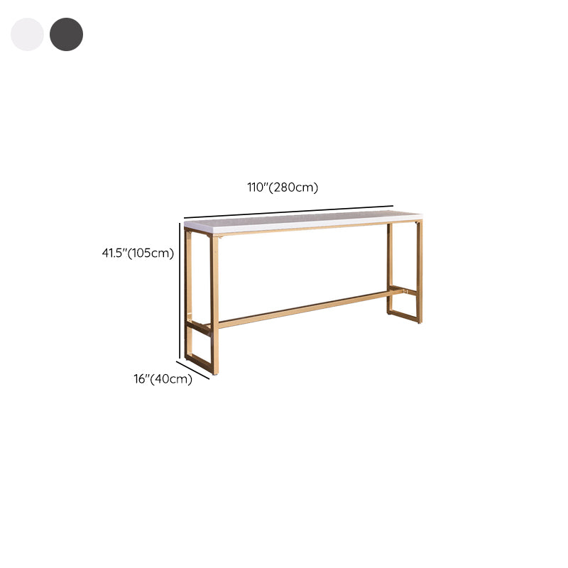 Rectangular Bar-height Table Wood Top Pub Table with Gold Base Clearhalo 'Bar Furniture' 'Bar Tables' 'bar_tables' 'furn' 'furn_bar_tables' 'Furniture' 'Kitchen & Dining Furniture' 6412604