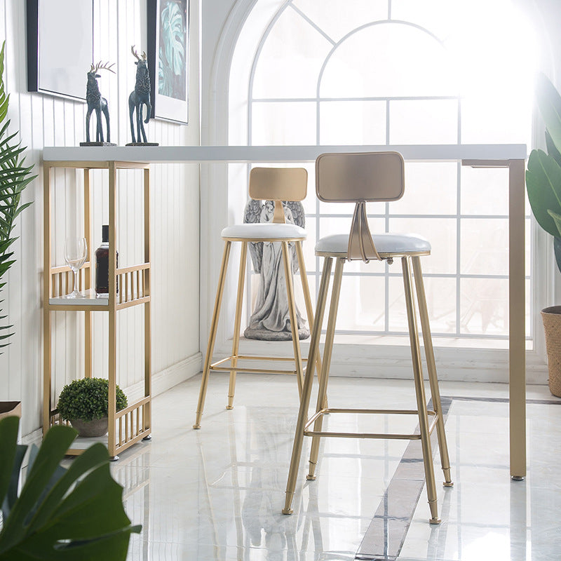 Glam Bar-height Table Solid Wood Top Bistro Pub Table with 2 Shelves 55.1"L x 15.7"W x 41.3"H Without Chairs Clearhalo 'Bar Furniture' 'Bar Tables' 'bar_tables' 'furn' 'furn_bar_tables' 'Furniture' 'Kitchen & Dining Furniture' 6412609