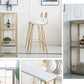Glam Bar-height Table Solid Wood Top Bistro Pub Table with 2 Shelves Clearhalo 'Bar Furniture' 'Bar Tables' 'bar_tables' 'furn' 'furn_bar_tables' 'Furniture' 'Kitchen & Dining Furniture' 6412612