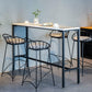 Table de bar de style moderne, bureau de bar de bistro fixe en faux marbre avec repose-pieds