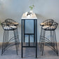 Table de bar de style moderne, bureau de bar de bistro fixe en faux marbre avec repose-pieds