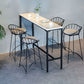 Table de bar de style moderne, bureau de bar de bistro fixe en faux marbre avec repose-pieds