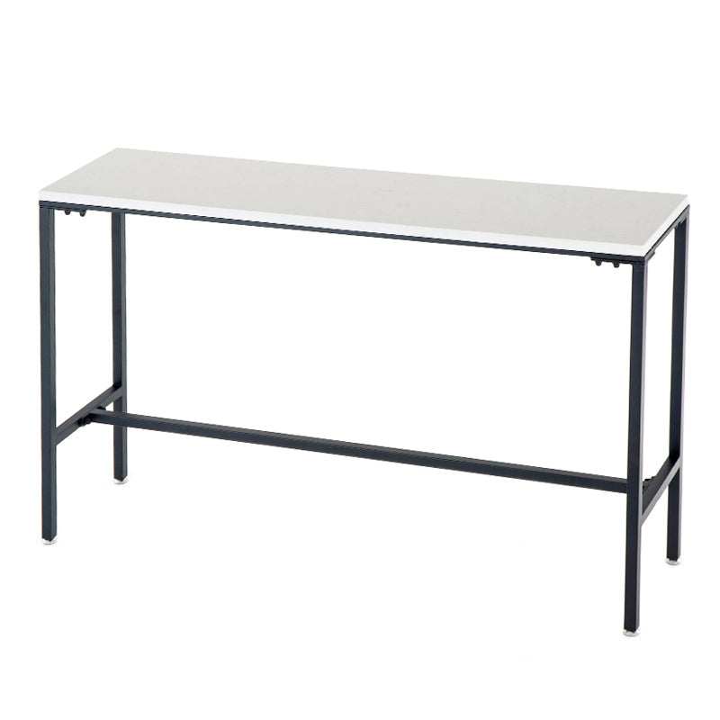 Table de bar de style moderne, bureau de bar de bistro fixe en faux marbre avec repose-pieds