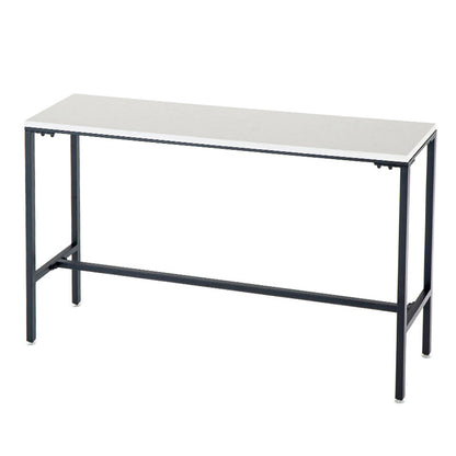 Table de bar de style moderne, bureau de bar de bistro fixe en faux marbre avec repose-pieds