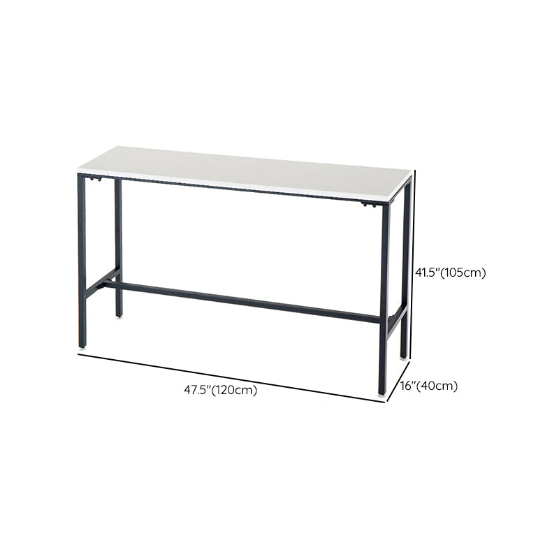 Table de bar de style moderne, bureau de bar de bistro fixe en faux marbre avec repose-pieds