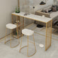 Modern Bar-height Table Faux Marble Top Bistro Pub Table with 2 Shelves 70.9"L x 15.7"W x 41.3"H Without Chairs Clearhalo 'Bar Furniture' 'Bar Tables' 'bar_tables' 'furn' 'furn_bar_tables' 'Furniture' 'Kitchen & Dining Furniture' 6412658