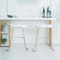 Modern Bar-height Table Faux Marble Top Bistro Pub Table with 2 Shelves 47.2"L x 15.7"W x 41.3"H Without Chairs Clearhalo 'Bar Furniture' 'Bar Tables' 'bar_tables' 'furn' 'furn_bar_tables' 'Furniture' 'Kitchen & Dining Furniture' 6412660