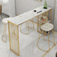 Modern Bar-height Table Faux Marble Top Bistro Pub Table with 2 Shelves Clearhalo 'Bar Furniture' 'Bar Tables' 'bar_tables' 'furn' 'furn_bar_tables' 'Furniture' 'Kitchen & Dining Furniture' 6412666