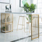 Modern Bar-height Table Faux Marble Top Bistro Pub Table with 2 Shelves Clearhalo 'Bar Furniture' 'Bar Tables' 'bar_tables' 'furn' 'furn_bar_tables' 'Furniture' 'Kitchen & Dining Furniture' 6412668