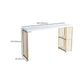 Modern Bar-height Table Faux Marble Top Bistro Pub Table with 2 Shelves Clearhalo 'Bar Furniture' 'Bar Tables' 'bar_tables' 'furn' 'furn_bar_tables' 'Furniture' 'Kitchen & Dining Furniture' 6412674