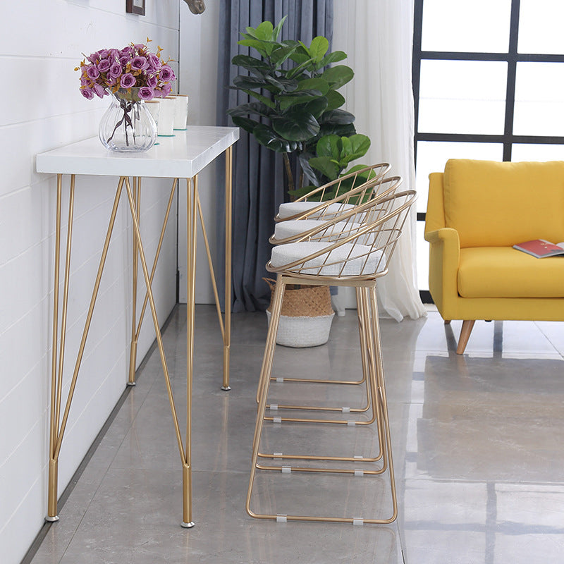 Rechteckiger Bartisch im Glam-Stil, Bartisch aus Holz mit 4 Beinen