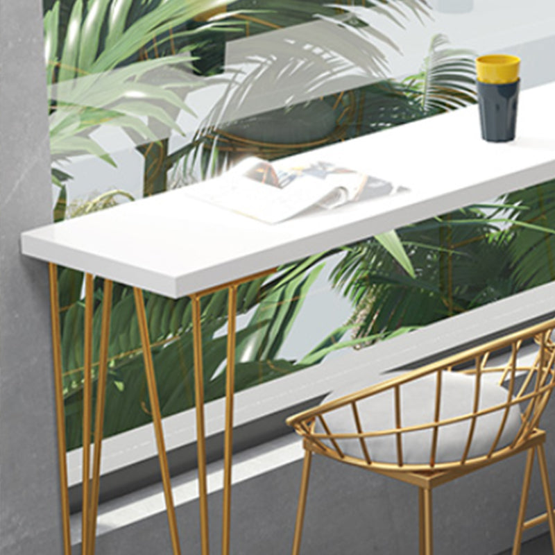 Rechteckiger Bartisch im Glam-Stil, Bartisch aus Holz mit 4 Beinen